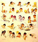Norman Rockwell Canvas Paintings - Day in the life of a little Girl